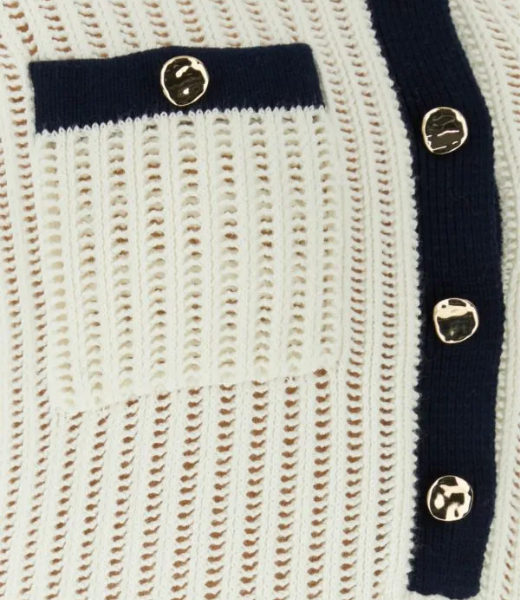 Cream Croshet Collared Mini Dress