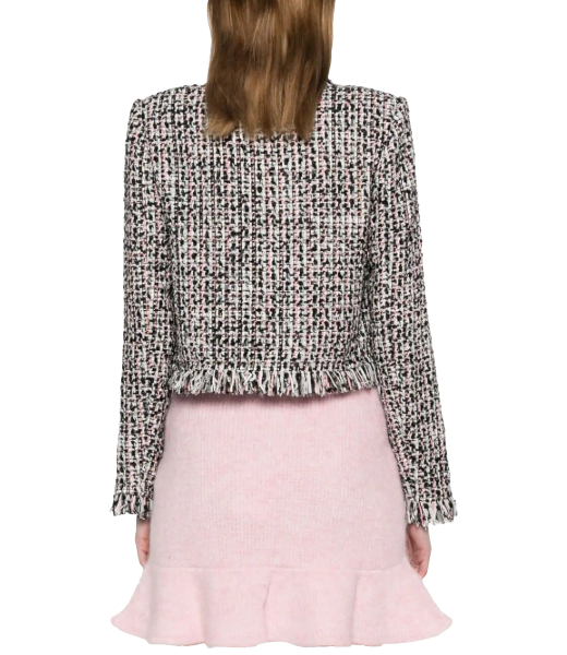 Black Fringed Boucle Jacket