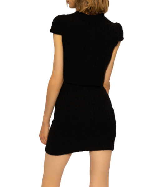 Black Jewel Button Knit Top