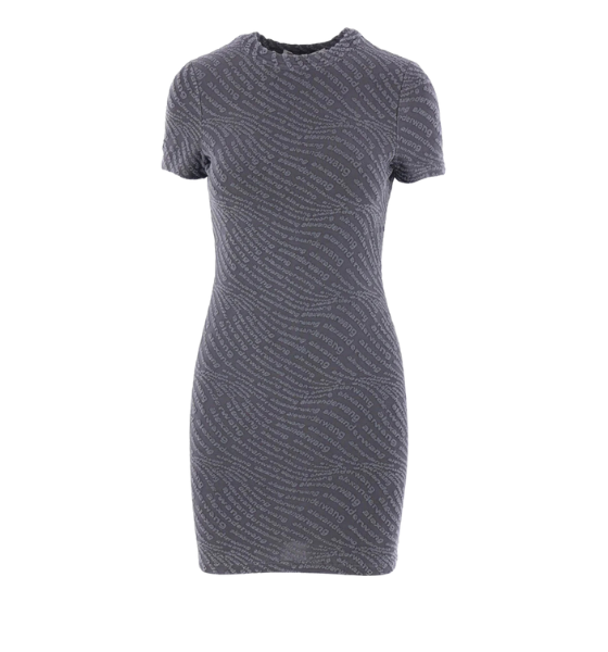 Graphite Jacquard Logo Mini Dress