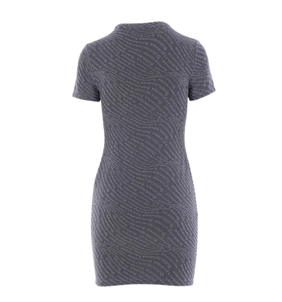 Graphite Jacquard Logo Mini Dress
