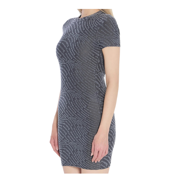 Graphite Jacquard Logo Mini Dress