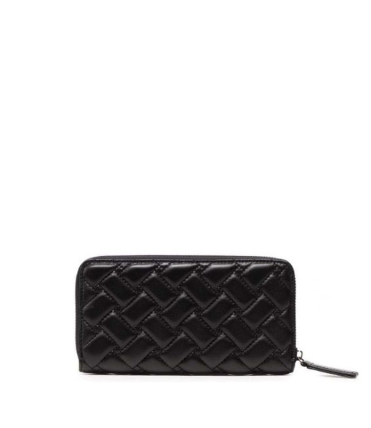 K Zip Aroud Eagle Black Leather Wallet