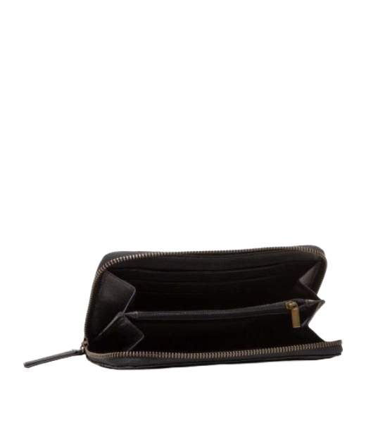 K Zip Aroud Eagle Black Leather Wallet