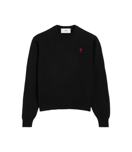 Small Red Ami De Coeur Black Crewneck Sweater