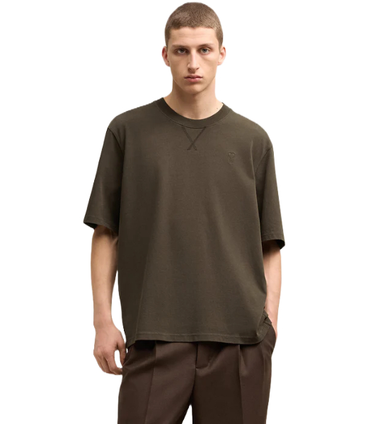 Ami D Coeur Boxy Dark Coffee T- Shirt