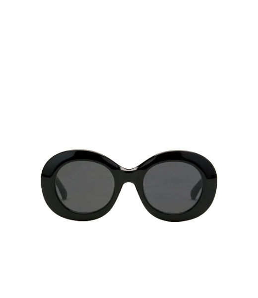Rounded Ami De Coeur Black Sunglasses