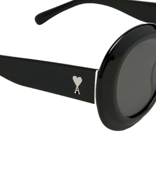Rounded Ami De Coeur Black Sunglasses