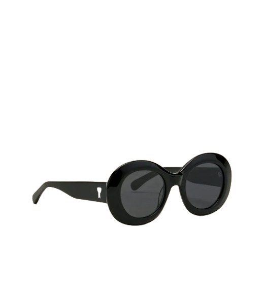 Rounded Ami De Coeur Black Sunglasses