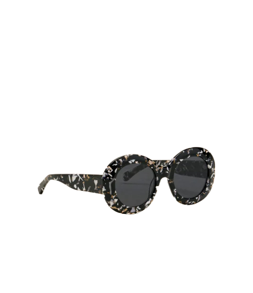 Rounded Ami De Coeur Black/White Sunglasses