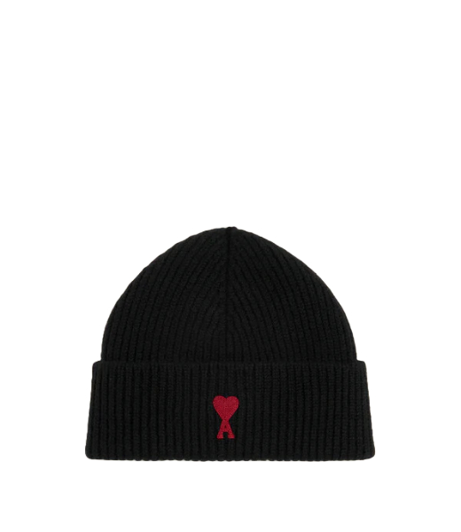 Red Ami De Couer Black Merino Wool Beannie