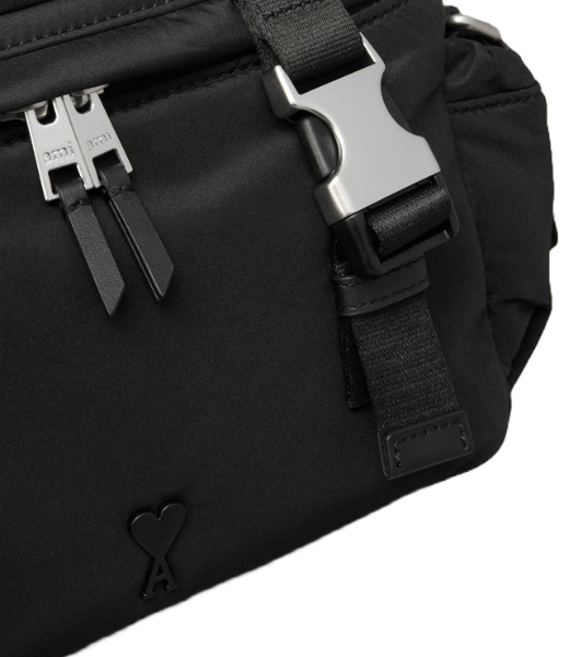 Ami De Coeur Messenger Black Nylon Bag