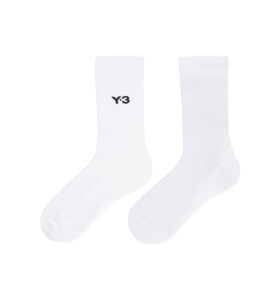 White Y-3 Cl Sock Crew