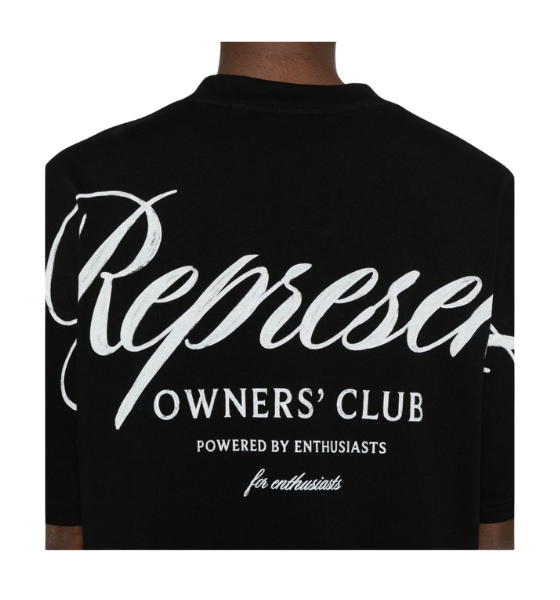 Black Represent Owners Club Script T-Shirt