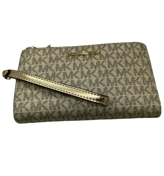 Pale Gold Jet Set Double Zip Wristlet