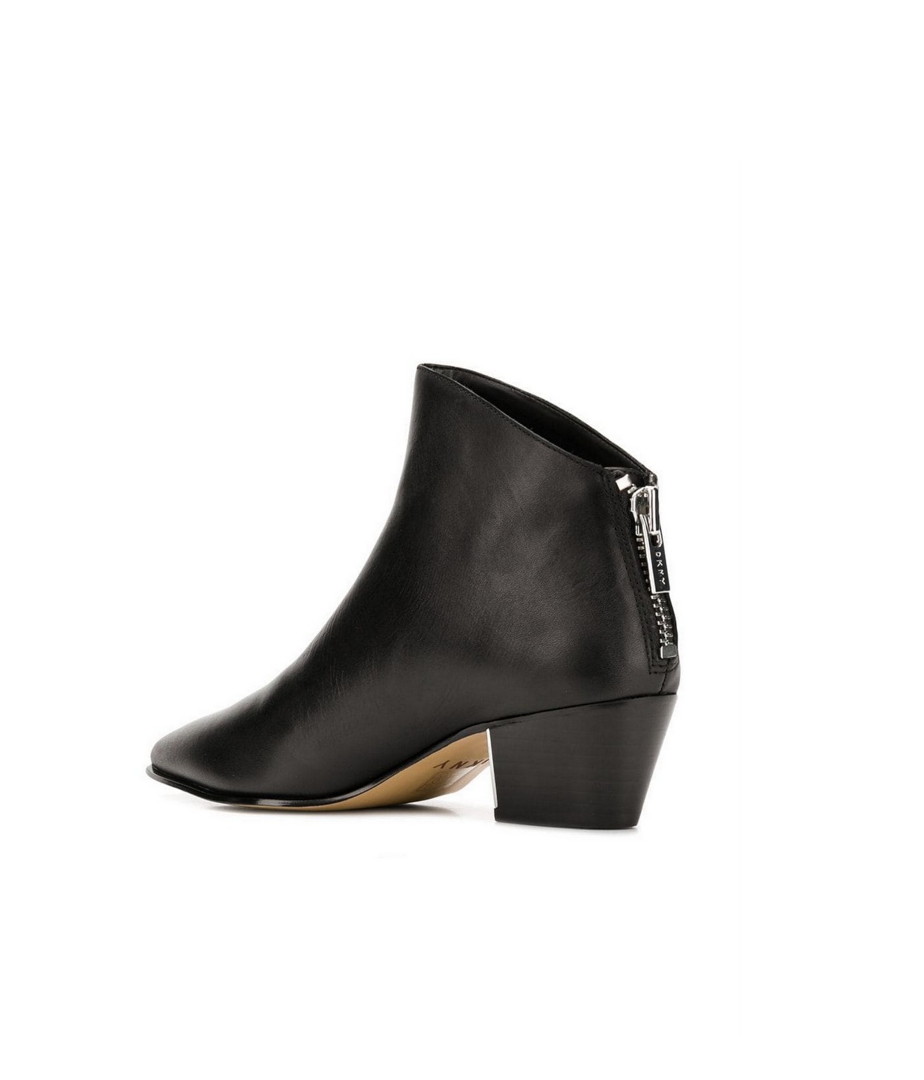 DKNY BASON ANCLE BLACK BOOTIE OIL CALF LEATHER