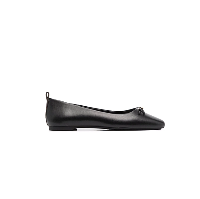 Eloise Flex Ballet Black Leather Ballerina