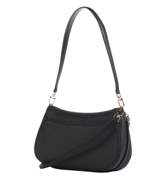 Black Leather Nolita Md Chain Conv Shoulder Bag