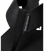 Aw Black Nylon Wedge Flip Flops
