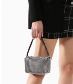 White Heiress Medium Pouch With Crystals