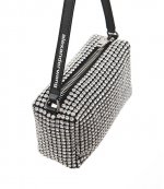 White Heiress Medium Pouch With Crystals