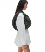 Crescent Medium Army Green Shoulder Bag