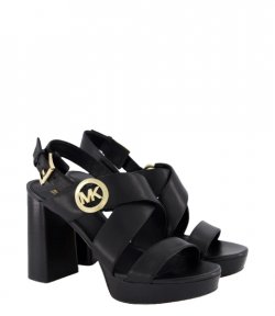 Vera Platform Leather Black Sandal