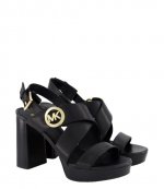 Vera Platform Leather Black Sandal