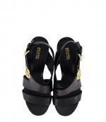 Vera Platform Leather Black Sandal