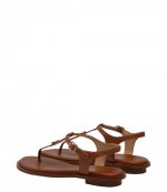 Mallory Thong Luggage Leather Flat Sandal