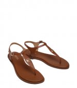 Mallory Thong Luggage Leather Flat Sandal