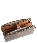 Double Zip Black Brown Wristlet