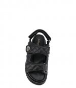 Orson Black Leather Summer Sandal