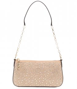 Empire Pale Gold MD Chain Pouchette Leather Shoulder Bag