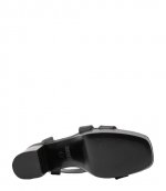 Ilisa Platform Ank Vacheta Leather Black Sandal