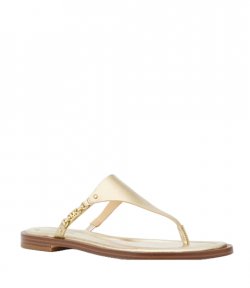 Daniella Flat Thong Gold Metallic Leather