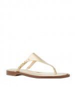 Daniella Flat Thong Gold Metallic Leather
