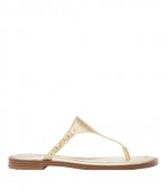 Daniella Flat Thong Gold Metallic Leather
