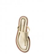 Daniella Flat Thong Gold Metallic Leather
