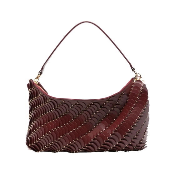 Burgundy/Gold M609 Sac A Main