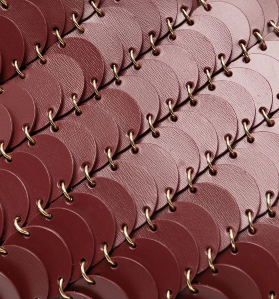 Burgundy/Gold M609 Sac A Main