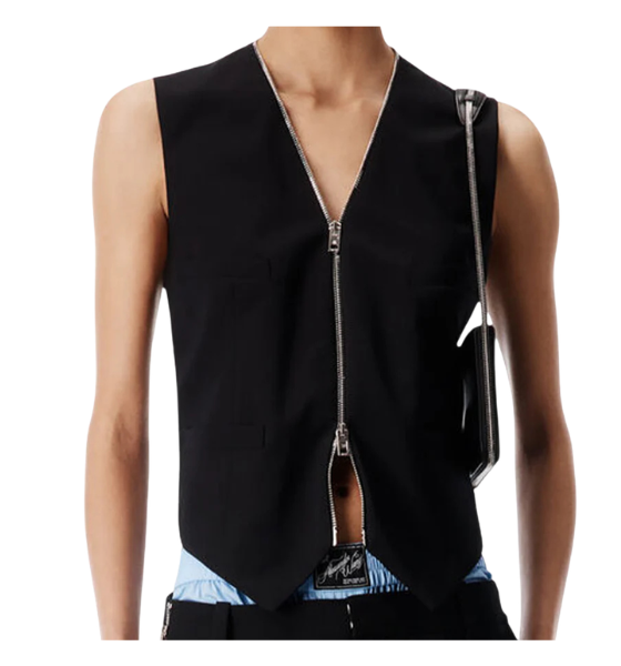 Black Tailored Vest W/ Zipper