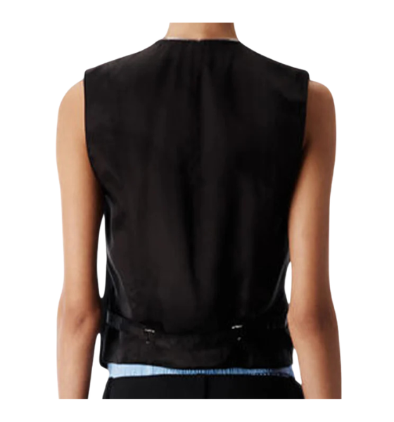 Black Tailored Vest W/ Zipper
