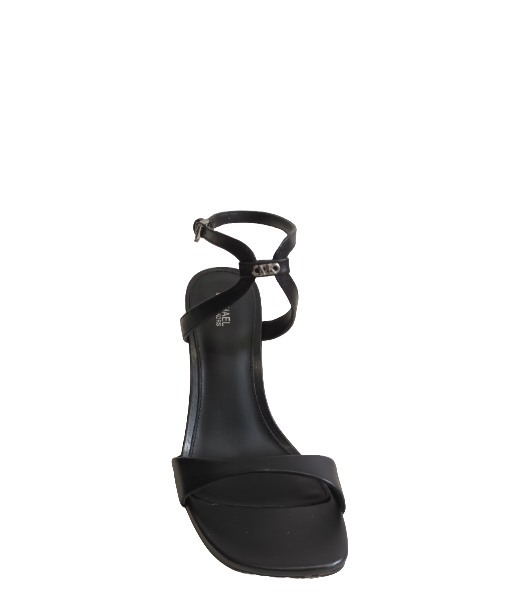Amara High Black Leather Sandal