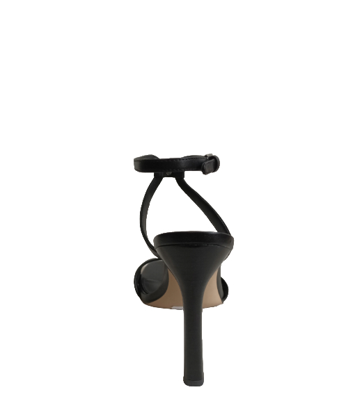 Amara High Black Leather Sandal