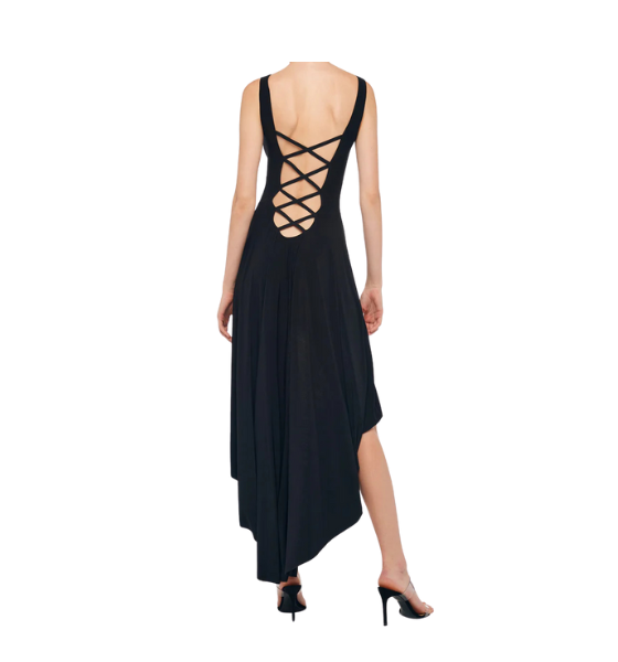 Black H Low Sleeveless X Gown
