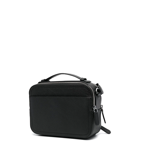 Black Leather Map Bag
