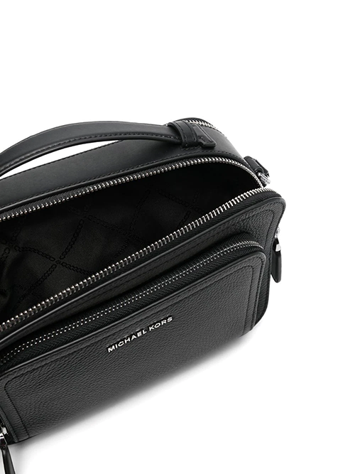 Black Leather Map Bag
