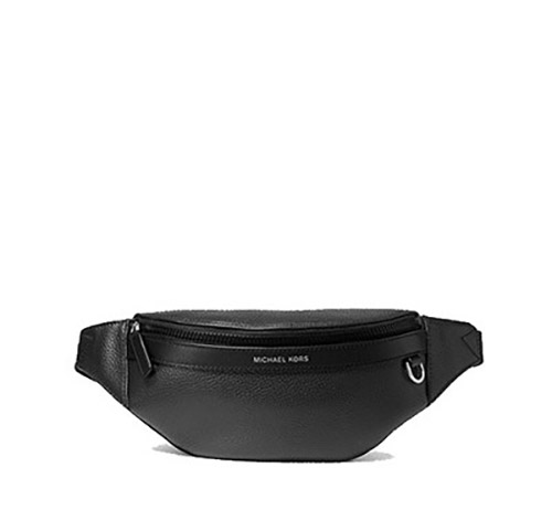 Small Hip Black Leather Bag