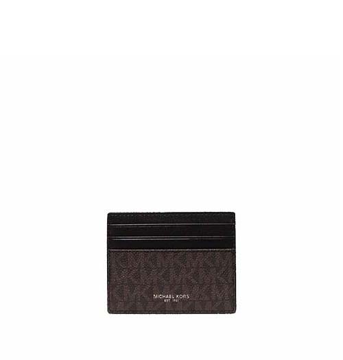 Tall Card Case Brown Logo